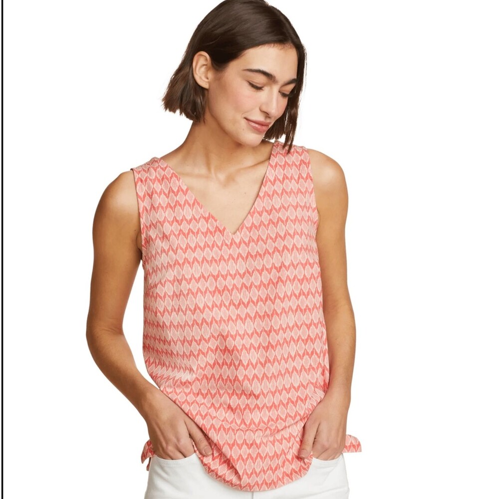 NWT Eddie Bauer XS Departure Tank Top Orange Red Sleeveless Activewear